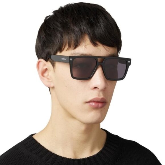 Off-White Men Sunglasses Black Grey Square OERI133 SPRINGFIELD 100 NEW AUTHENTIC - Picture 9 of 12